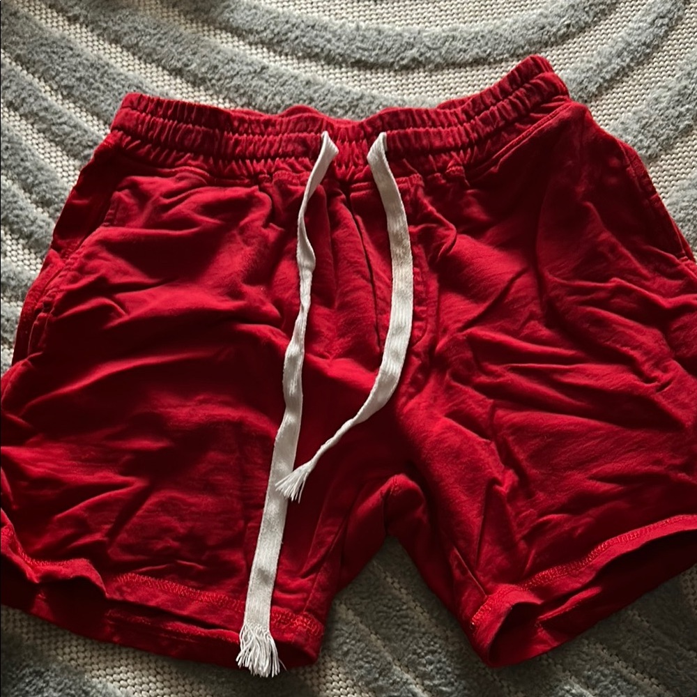 Vibrant Red Casual Shorts with Drawstring Waist